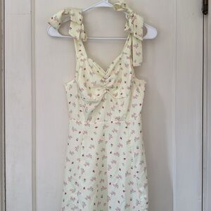 Cottagecore Floral Yellow Dress Women’s Small